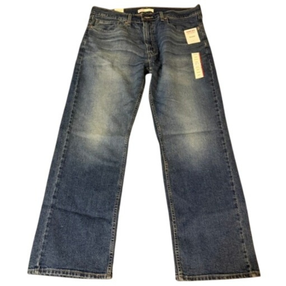 Signature Levi Strauss Jeans Men 36x30 Blue Relaxed Fit Gold Label Flex Denim